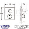 Grohe Eurodisc SE Self-Closing Shower Thermostat Dimensions